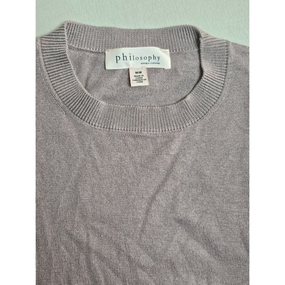 Philosophy Republic Clothing Womens Mauve Puff Sleeve Cashmere Blend Sweater‎ M